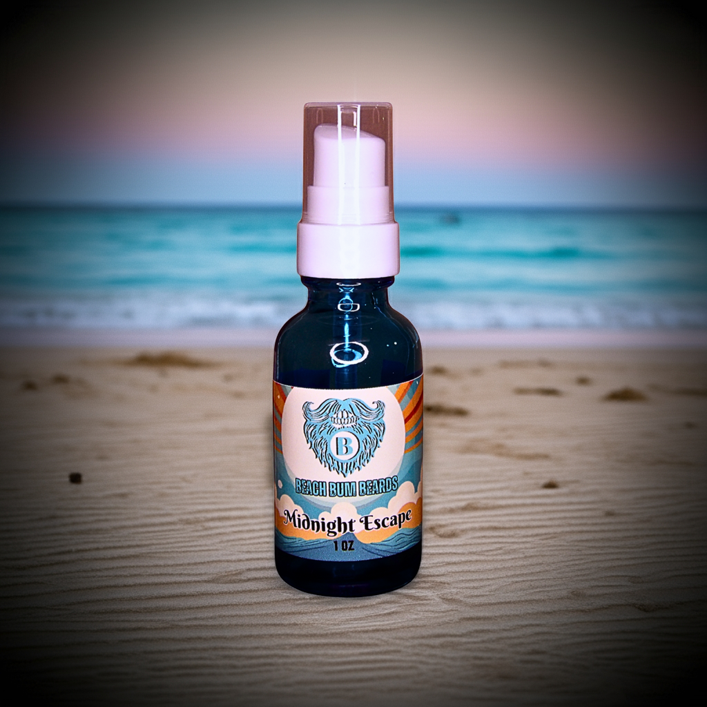 Liquid Beard Butter - Midnight Escape - Juicy Peach Sweet Plum Earthy Patchouli