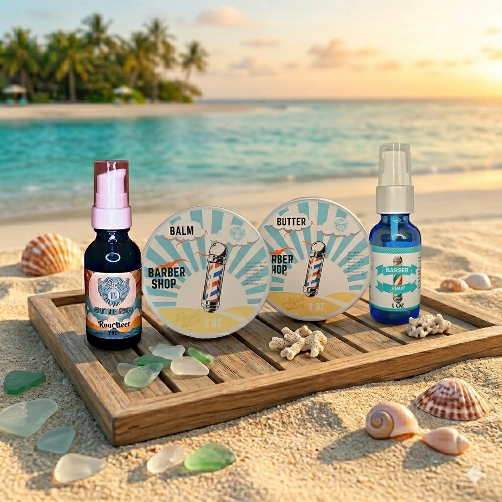 Barbershop Complete Set -Beard Oil, Beard Butter, Beard Balm, Liquid Beard Butter