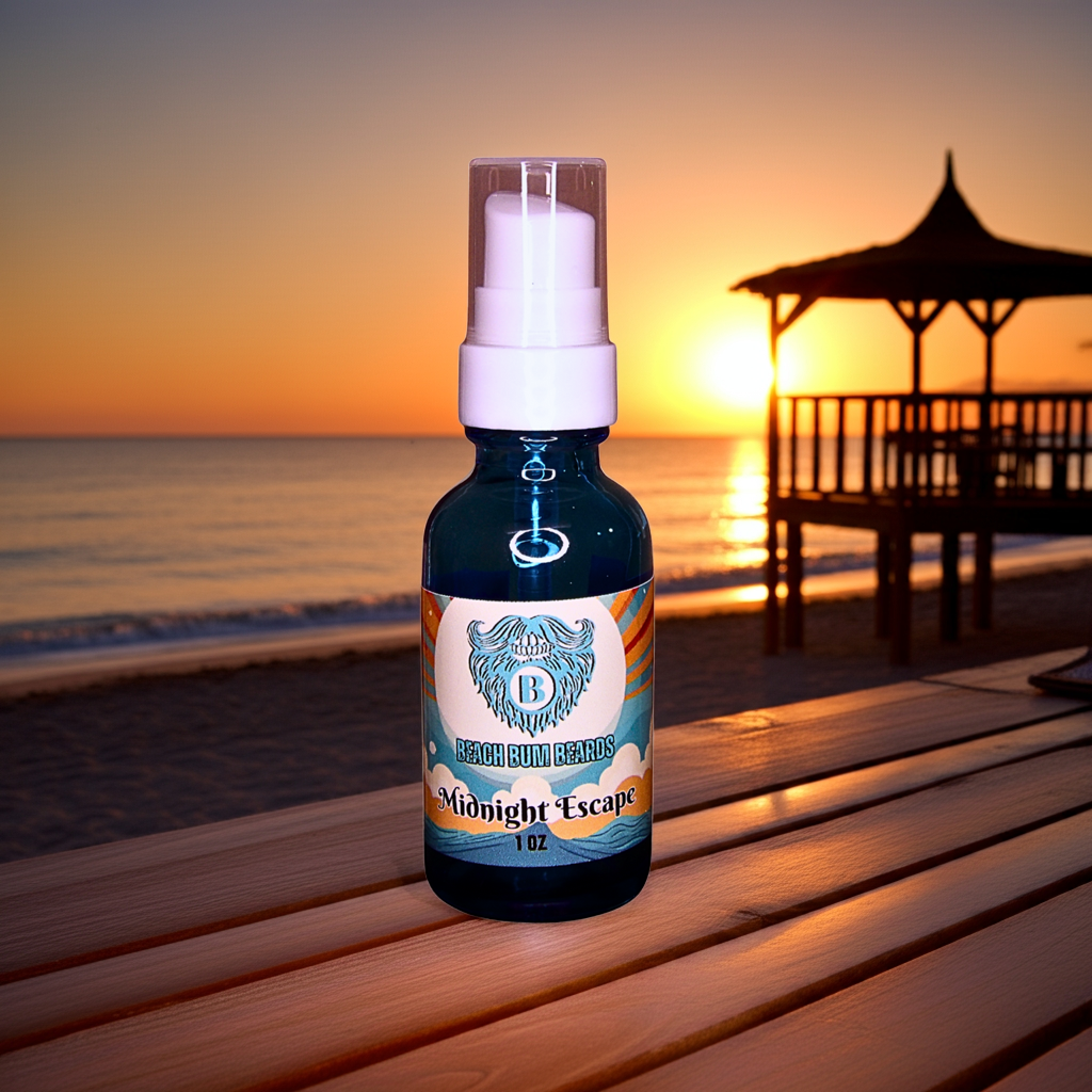 Liquid Beard Butter - Midnight Escape - Juicy Peach Sweet Plum Earthy Patchouli