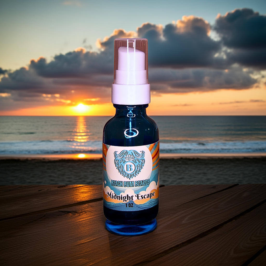 Liquid Beard Butter - Midnight Escape - Juicy Peach Sweet Plum Earthy Patchouli
