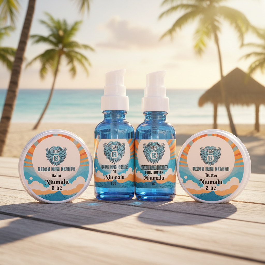 Niumalu Complete Set -Beard Oil, Beard Butter, Beard Balm, Liquid Beard Butter