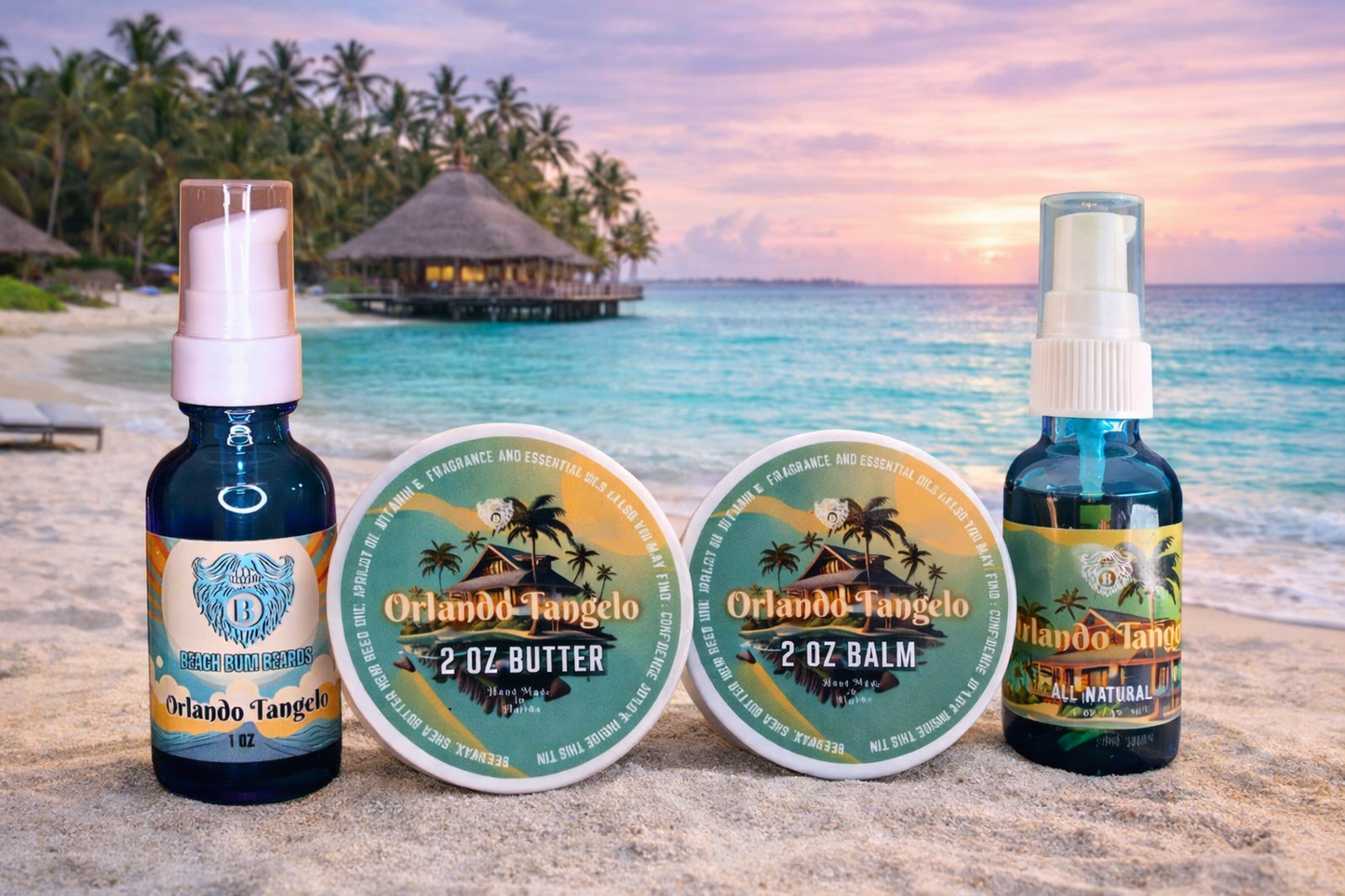 Orlando Tangelo Complete Set -Beard Oil, Beard Balm, Beard Butter, Liquid Beard Butter