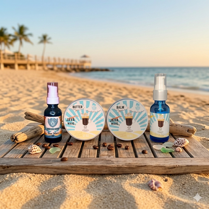 Java Wave Complete Set -Beard Oil, Beard Butter, Beard Balm, Liquid Beard Butter