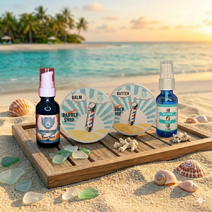 Barbershop Complete Set -Beard Oil, Beard Butter, Beard Balm, Liquid Beard Butter