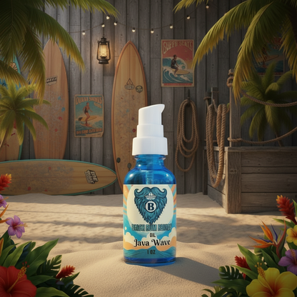 Java Wave Beard Oil — Warm Spice, Dark Amber, Coffee