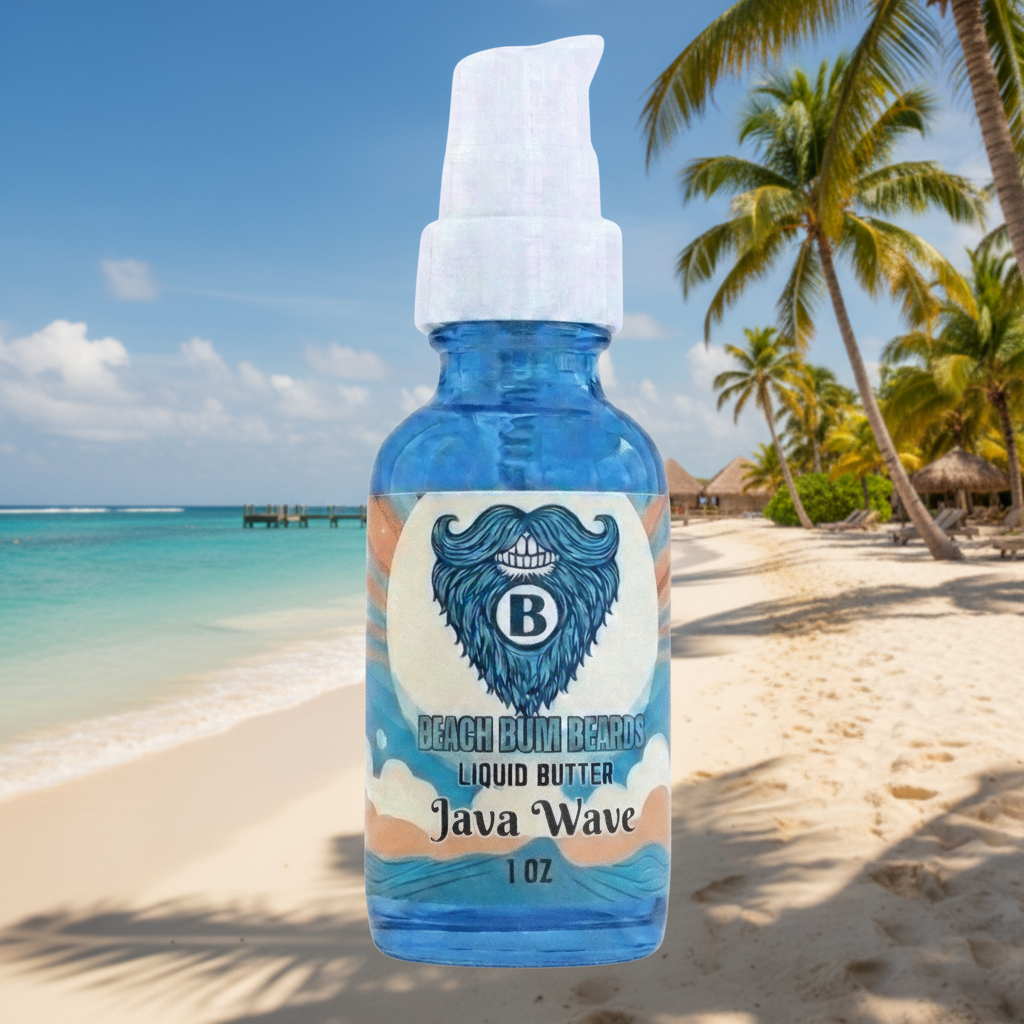 Java Wave Liquid Beard Butter — Warm Spice, Dark Amber, Coffee