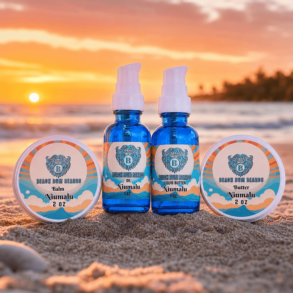 Niumalu Complete Set -Beard Oil, Beard Butter, Beard Balm, Liquid Beard Butter