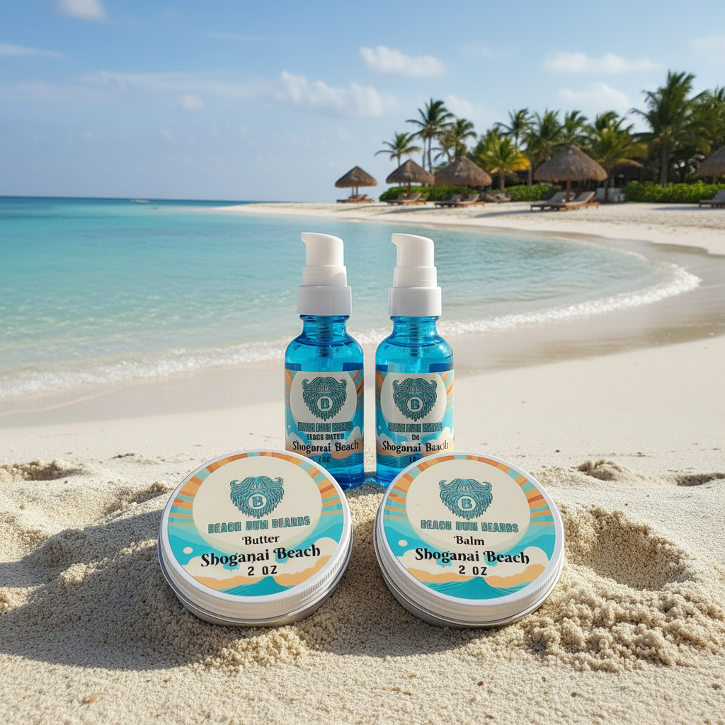 Shoganai Beach Complete Set -Beard Oil, Beard Butter, Beard Balm, Liquid Beard Butter