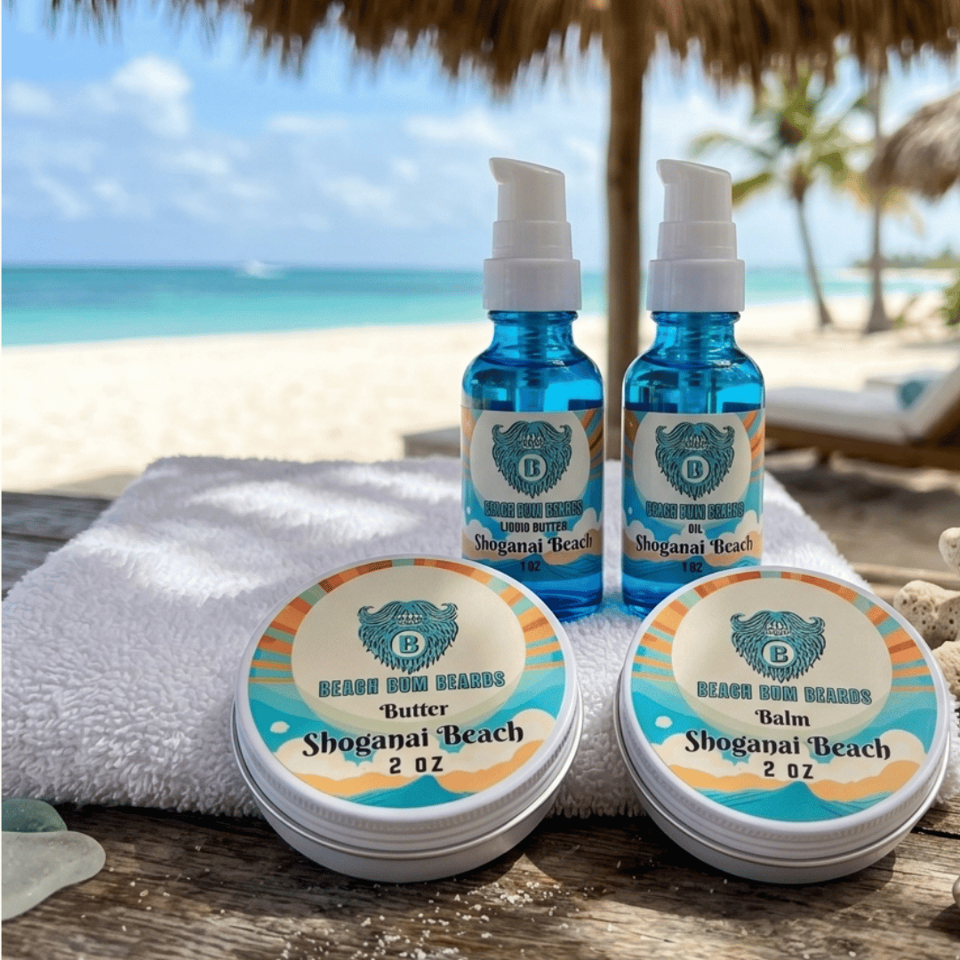 Shoganai Beach Complete Set -Beard Oil, Beard Butter, Beard Balm, Liquid Beard Butter